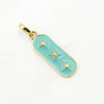 Load image into Gallery viewer, DC393A. Sterling Silver Oval Star Enamel Pendant
