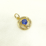 Load image into Gallery viewer, 14K Solid Gold Diamond Circle Charm. GDP129
