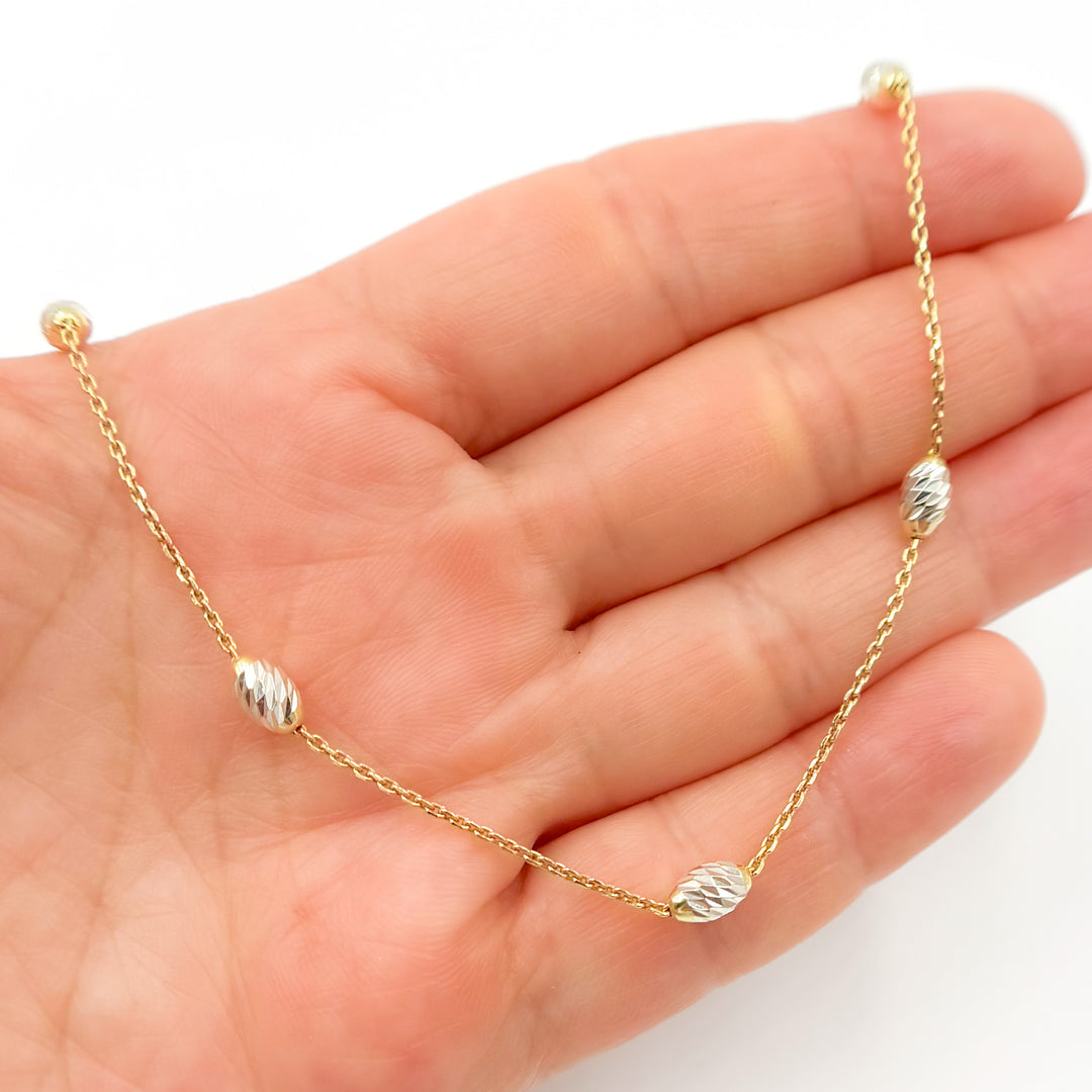 Buy Now Gold Plated Sterling Silver Two-Tone Satellite Necklace