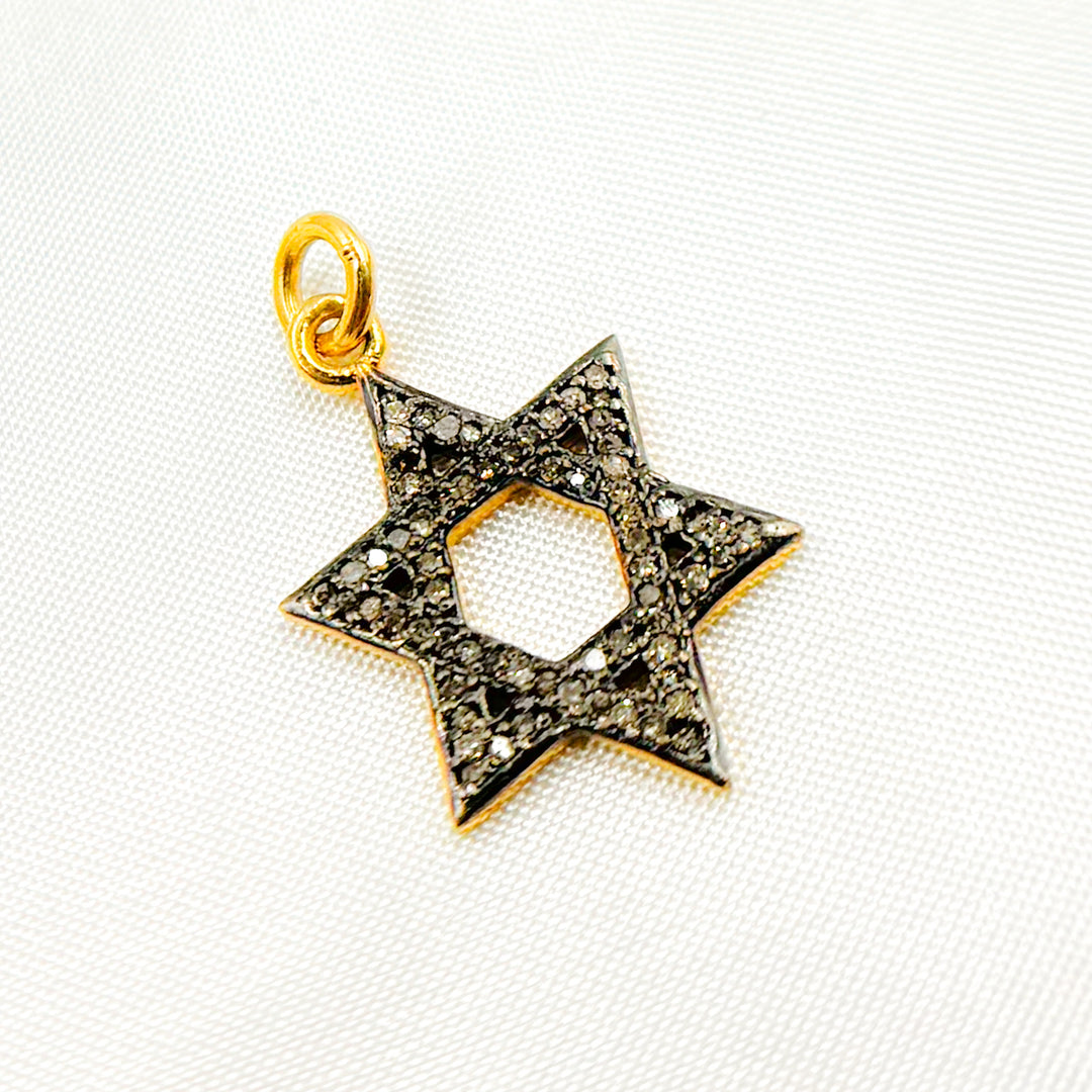 DC429. Diamond Silver Star of David Pendant