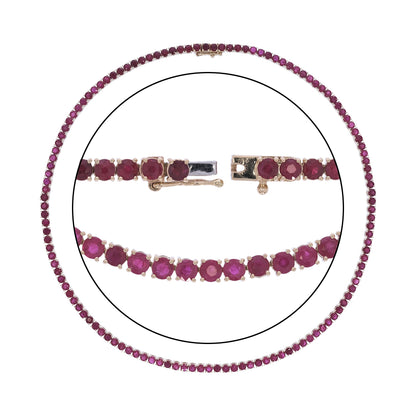 CN97384RU3. 14K Solid Gold Ruby Tennis Necklace