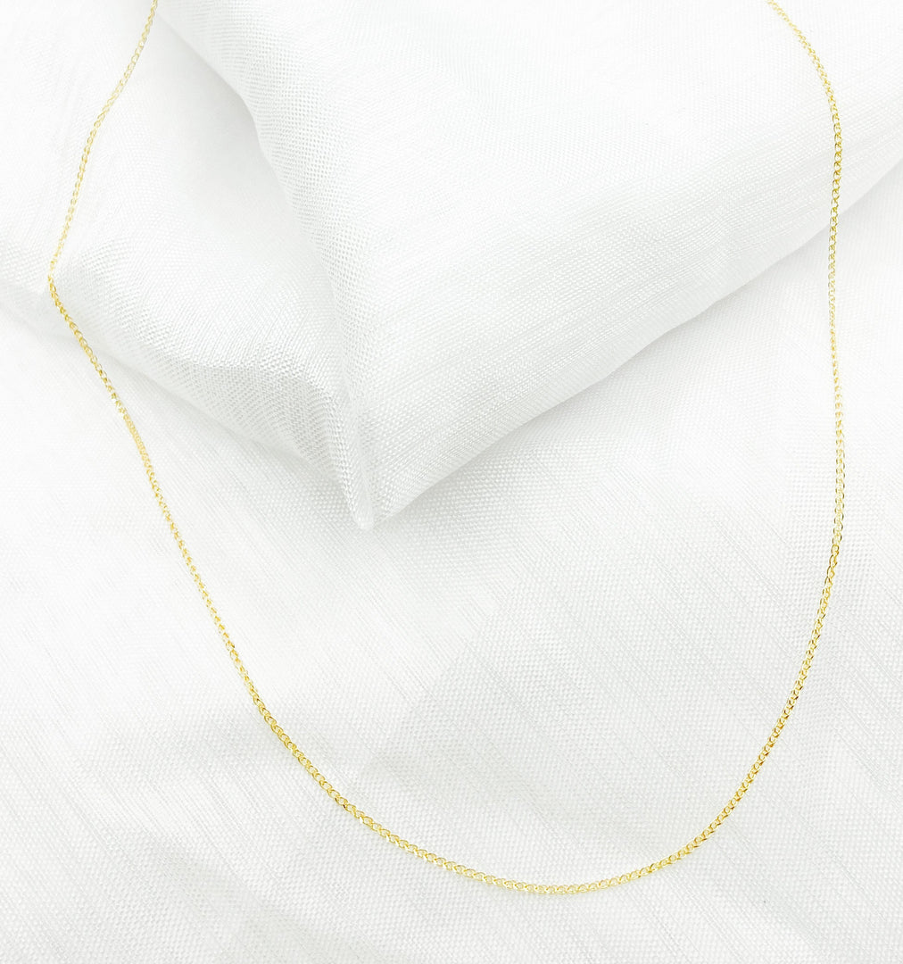 020SPLT4. 14K Solid Gold Wheat Chain Necklace