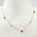 Load image into Gallery viewer, 14K Solid Gold Diamond and Gemstone Triangle Necklace. NT403420RU
