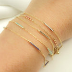 Load image into Gallery viewer, Solid Gold Enamel Bracelet