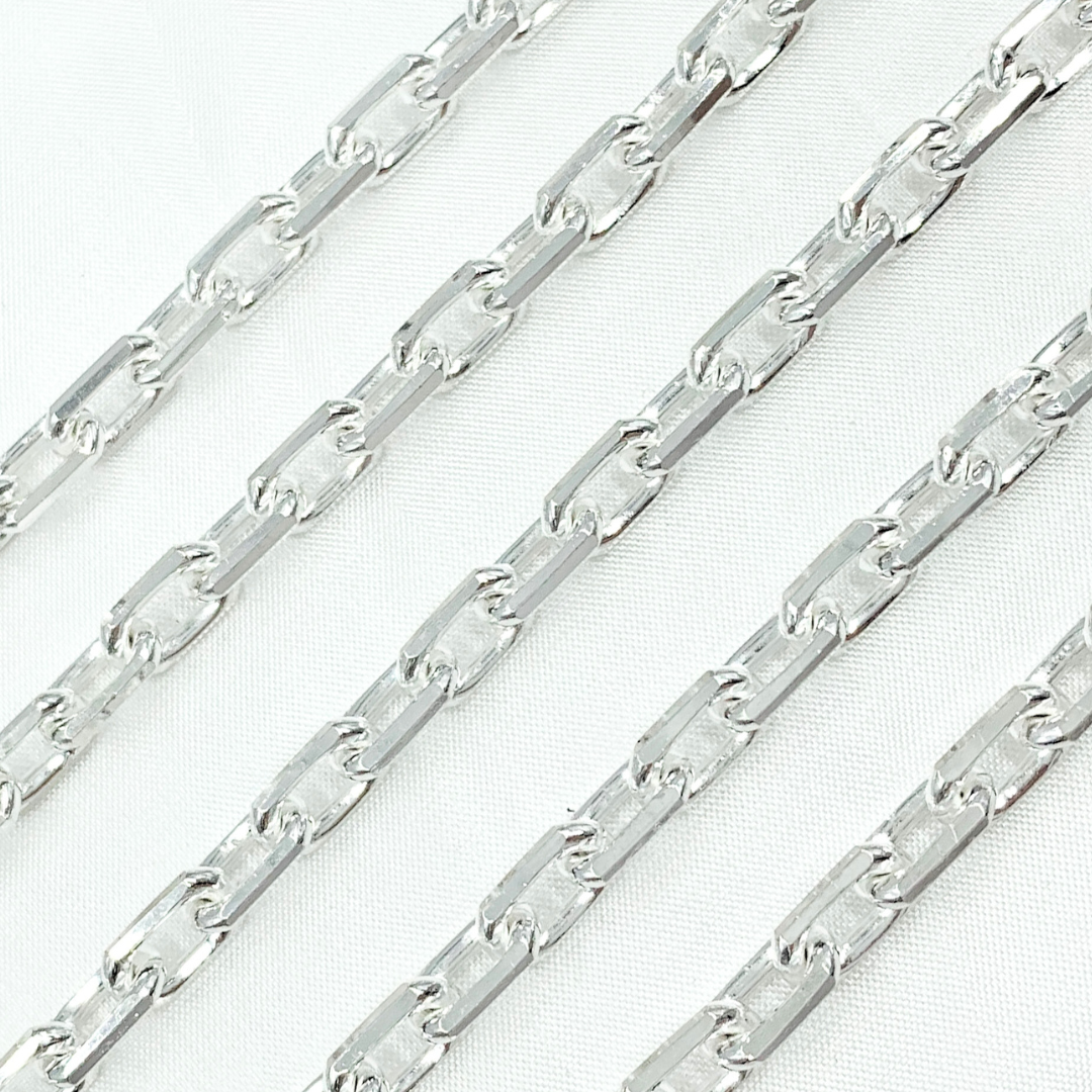 925 Sterling Silver Diamond Cut Oval Link Chain. Z102SS