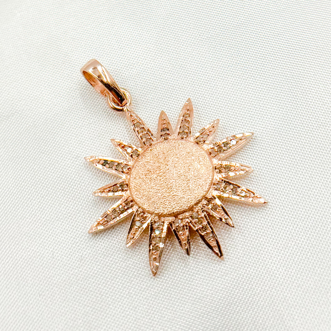 DP276. Diamond Sterling Silver Sun Pendant