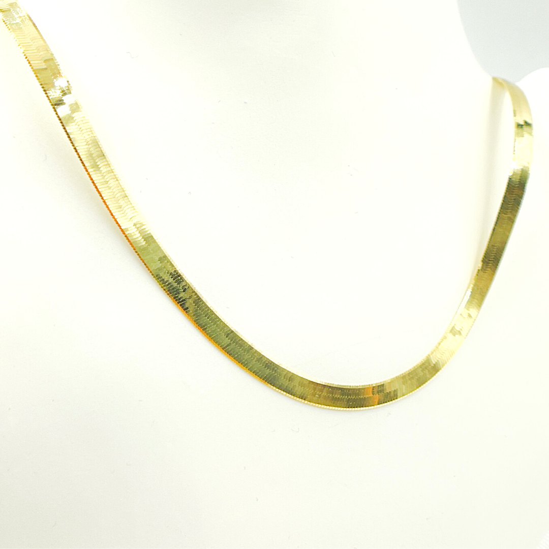 14K Solid Gold Herringbone Necklace. 040G2CPY4L001