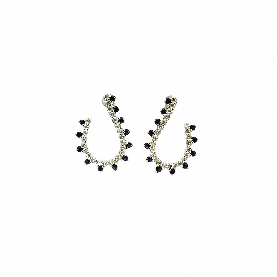 ER417883. 14k Solid Gold Diamond and Gemstone Fancy Earrings