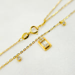 Load image into Gallery viewer, 14k Solid Gold Diamond Baguette Dangle Necklace. NT401844
