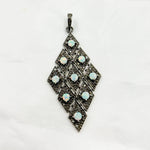 Load image into Gallery viewer, DP170. Diamond Sterling Silver Rhombus Shape Pendant with Gemstone
