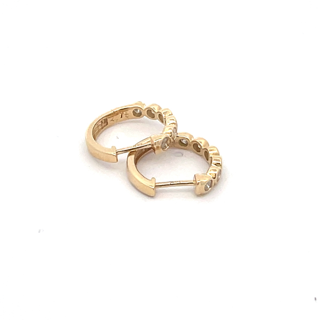 EHG56717. 14k Solid Yellow Gold Diamond Hoops