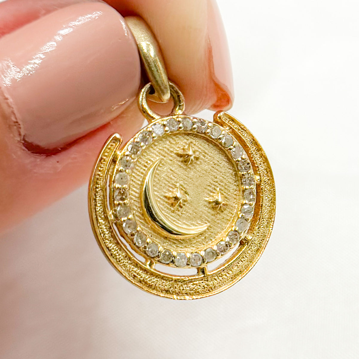 Silver Moon and Star Pendant