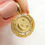 Load image into Gallery viewer, DP1007. Diamond Sterling Silver Moon and Star Pendant
