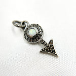 Load image into Gallery viewer, DC364. Diamond Silver Arrow Mini Charm with Gemstone
