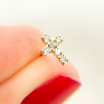 Load image into Gallery viewer, 14 Solid Yellow Gold Diamond Cross Studs. ER413908Y
