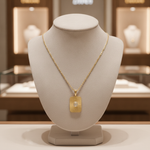 Load image into Gallery viewer, PFA33149. 14K Solid Gold Diamond Rectangle Necklace