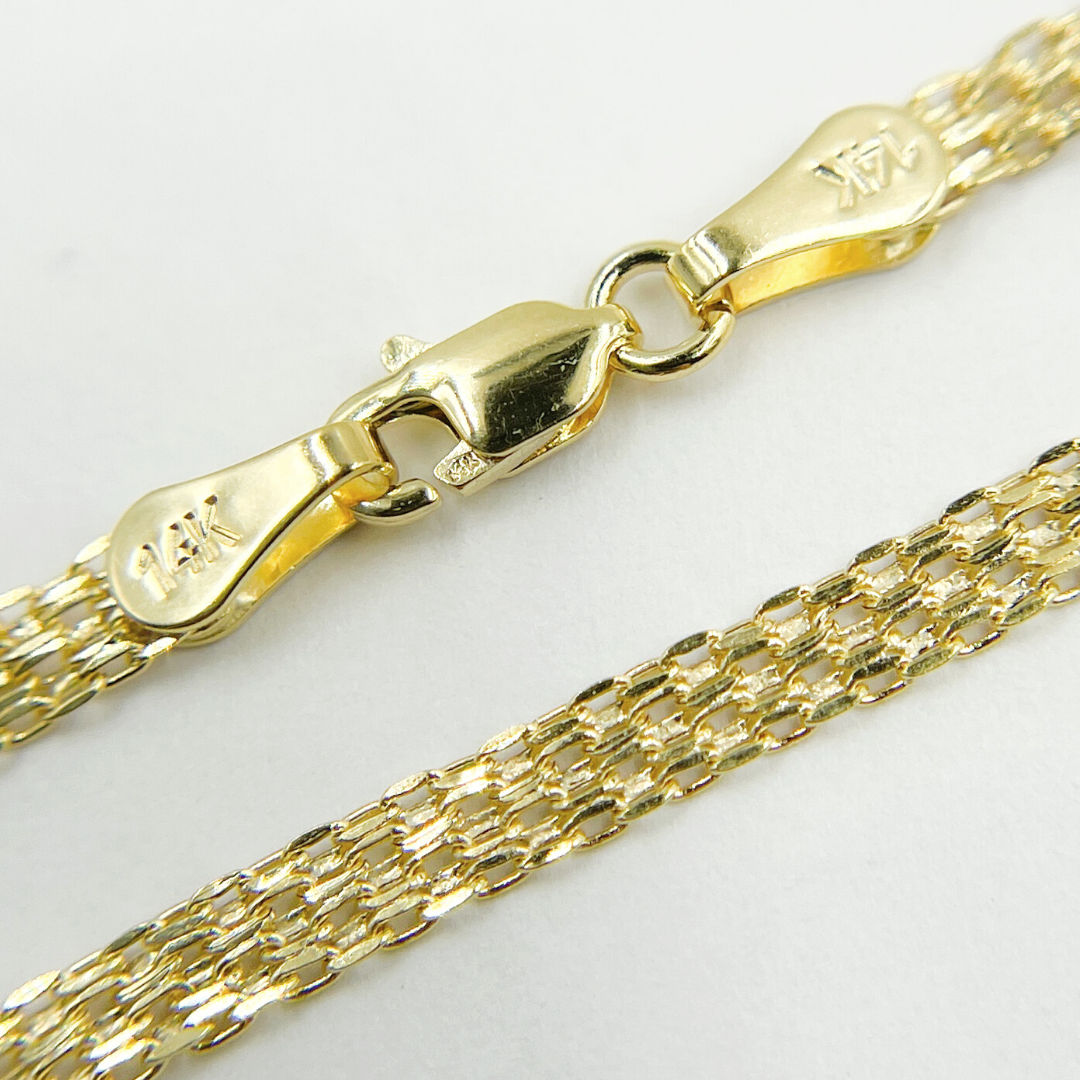 14K Solid Gold Vintage Mesh Necklace. 14K36