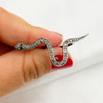 Load image into Gallery viewer, DR015. Diamond Sterling Silver Snake Ring with Gemstone
