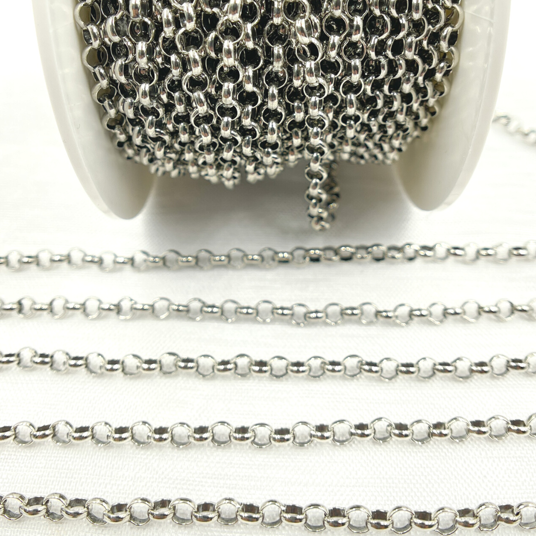 V102OX. Oxidized Sterling Silver Circular Chain