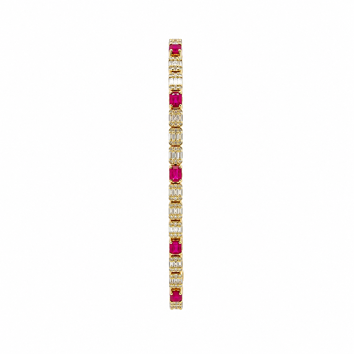 BR404097. 14k Solid Gold Diamond and Gemstone Fancy Bracelet