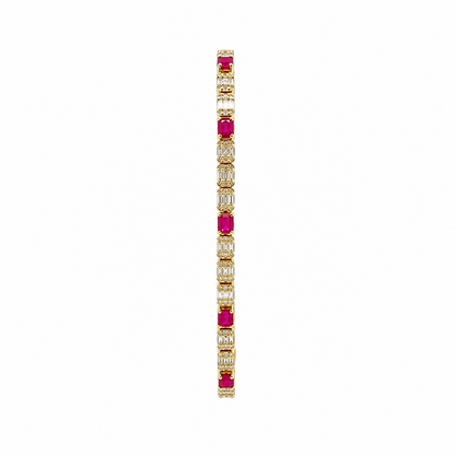 BR404097. 14k Solid Gold Diamond and Gemstone Fancy Bracelet