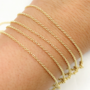 14k Solid Gold Round Cable Link Chain