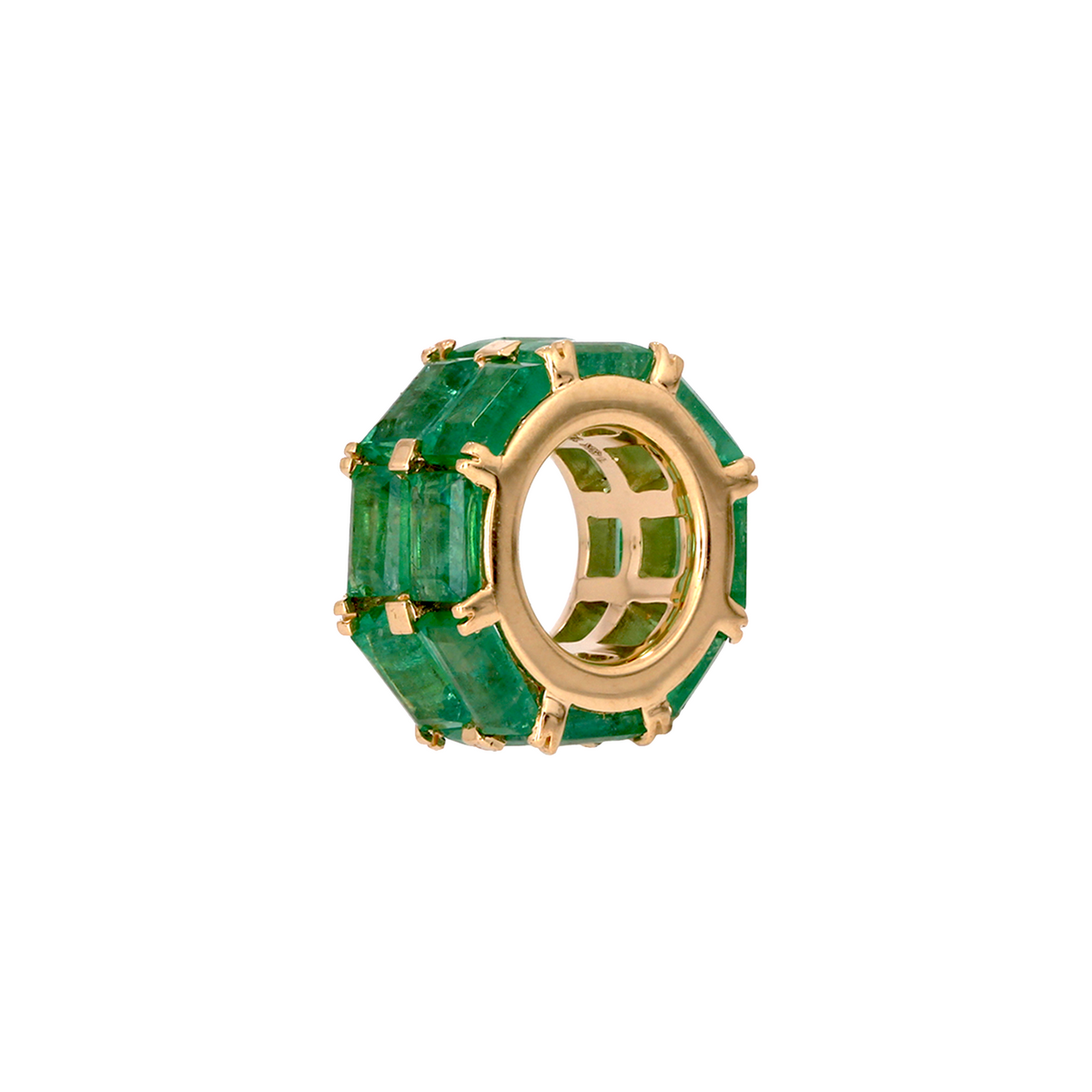 14K Solid Gold Baguette Shape Gemstone Slider