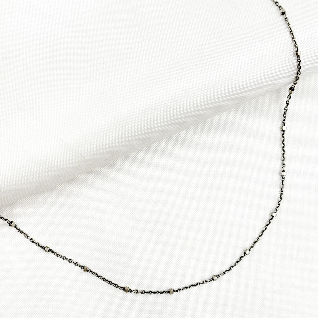 Z36OXNecklace. Oxidized Sterling Silver Cube Satellite Necklace