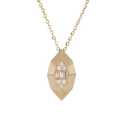 DPE00405.14K Solid Gold Diamond Solitaire Pendant Necklace