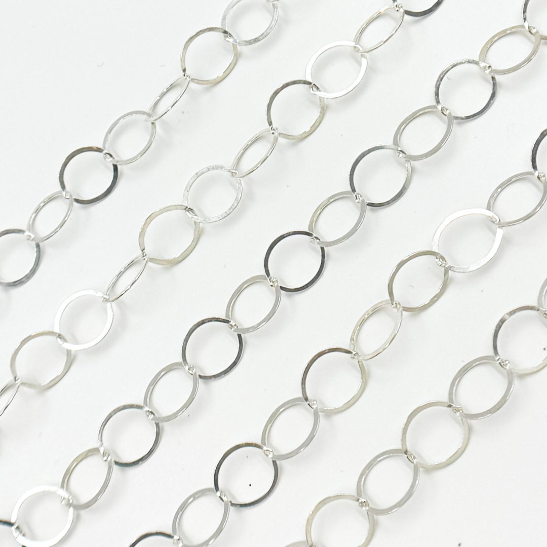 693FSS. Sterling Silver Flat Round Link Chain