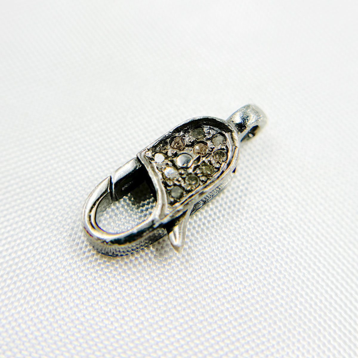 DC616. Diamond Sterling Silver Lobster Clasp