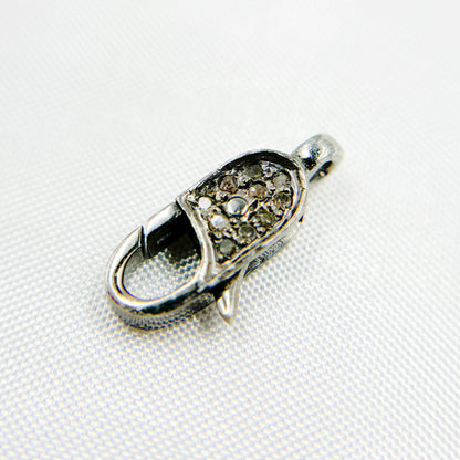 DC616. Diamond Sterling Silver Lobster Clasp