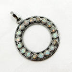 Load image into Gallery viewer, DSP040. Sterling Silver Round Pendant with Gemstone
