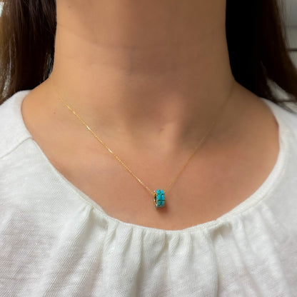 14K Solid Gold Baguette Shape Gemstone Slider