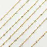 Load image into Gallery viewer, XM/S1322E/11S. 14k Gold Filled Cable with Sterling Silver Beads Satellite Chain