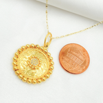 Load image into Gallery viewer, 14K Solid Gold with Diamonds Circle Charm. KG23
