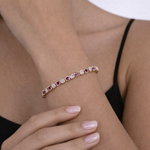 Load image into Gallery viewer, BFK60977RU. 14K Solid Gold Diamond and Ruby Bracelet