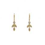 Load image into Gallery viewer, 14k Solid Yellow Gold Diamond Dangle Leaves Earrings. EFB51706
