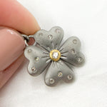 Load image into Gallery viewer, DP807. Diamond Sterling Silver Flower Pendant
