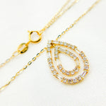 Load image into Gallery viewer, 14k Solid Gold Diamond Double Drop Necklace. NT401023
