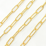 Load image into Gallery viewer, V10GP. Gold Plated Sterling Silver Diamond Cut Paperclip Chain