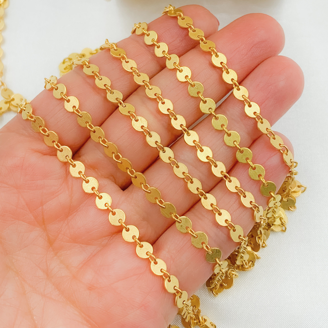 Gold Plated 925 Sterling Silver Disc Chain