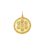 Load image into Gallery viewer, 14K Solid Gold Circle Charm with Diamonds. GDP130
