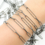 Load image into Gallery viewer, Black Rhodium 925 Sterling Silver Paperclip Chains