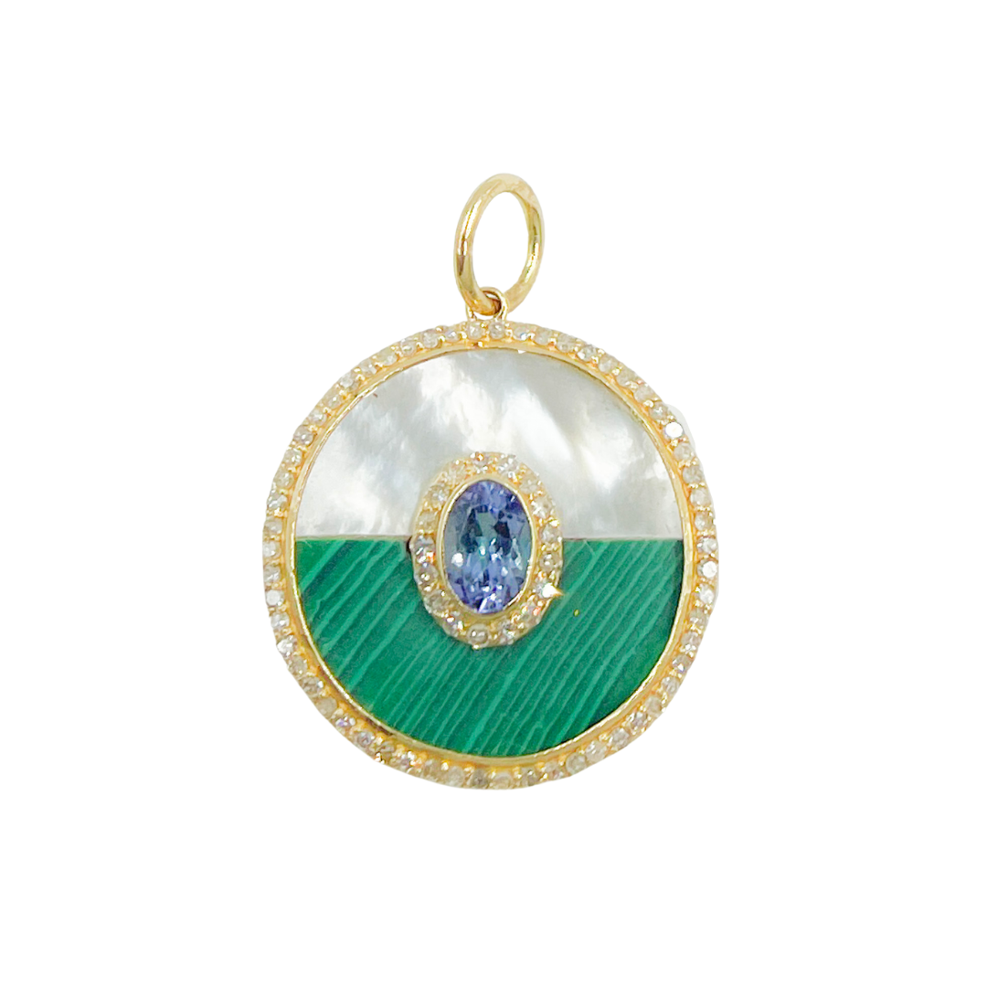KG124. 14K Solid Gold Round Pendant