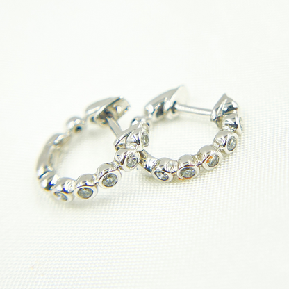 Buy 14k Solid Gold Diamond Hoop Earrings