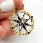 Load image into Gallery viewer, DP696. Diamond Sterling Silver Round Star Pendant with Gemstone
