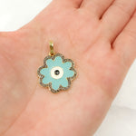 Load image into Gallery viewer, DP648A. Diamond Sterling Silver Flower Enamel Pendant
