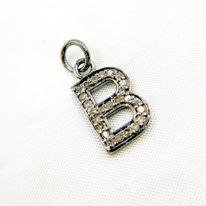 DC176. Diamond Sterling Silver Letter "B" Charm