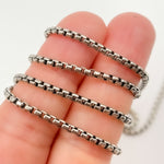 Load image into Gallery viewer, Y49OX. Oxidized Sterling Silver Round Box Chain
